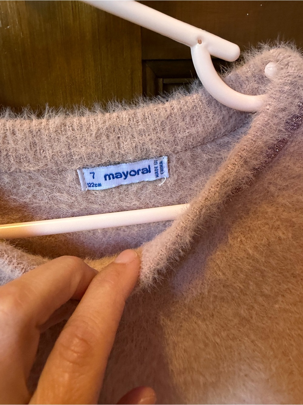 Mayoral Women's Soft Dusty Rose Fuzzy Crewneck Sweater